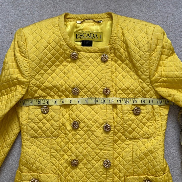 Escada Vintage Yellow Quilted Suit - Picture 3 of 10